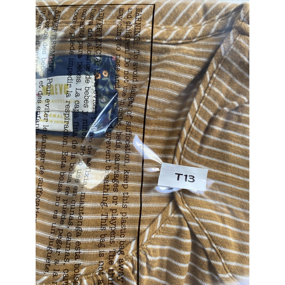 Anthropologie Maeve Kenley Mustard Yellow Striped Long Sleeve Top Size XSmall - Picture 12 of 12